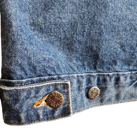 Vintage Trucker Style Tyca Embossed GRITS Womens Large 14-16 Denim Jacket - Picture 6 of 13